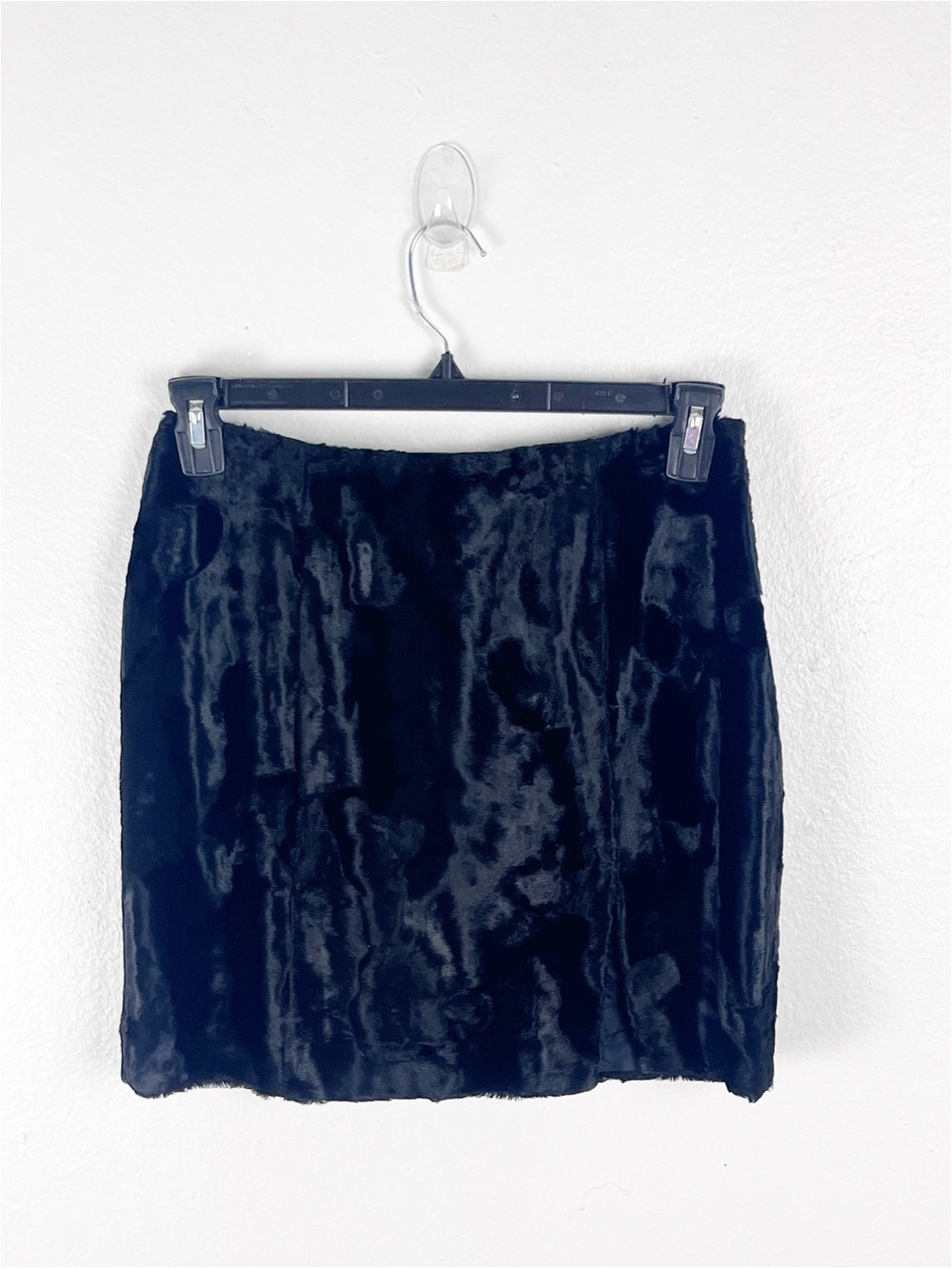 DANIEL & REBECCA Black Plush Size Zipper Lined Mini Skirt Size 10 Casual Boho